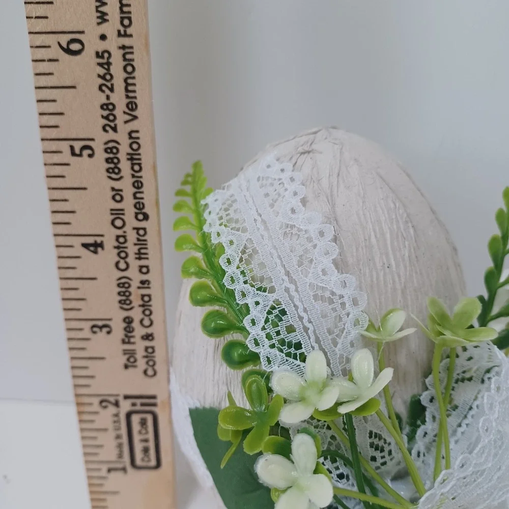 Easter Spring‎ Floral Egg Figurine Tabletop Decor 6